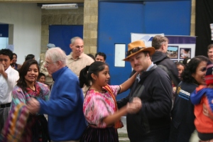 President Nelson dances with a young lady. This is his third trip to Guatemala.